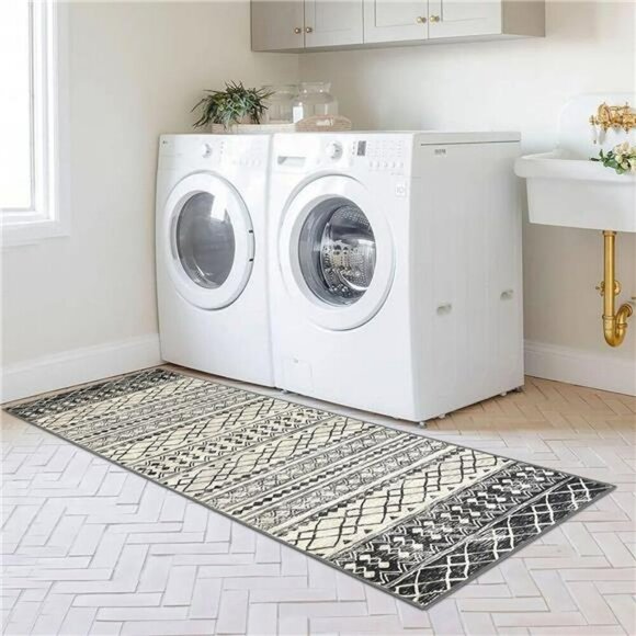 Boho Runner Rug 2x6 Moroccan Washable Non Slip Soft Hallway Kitchen Carpet - Picture 3 of 7